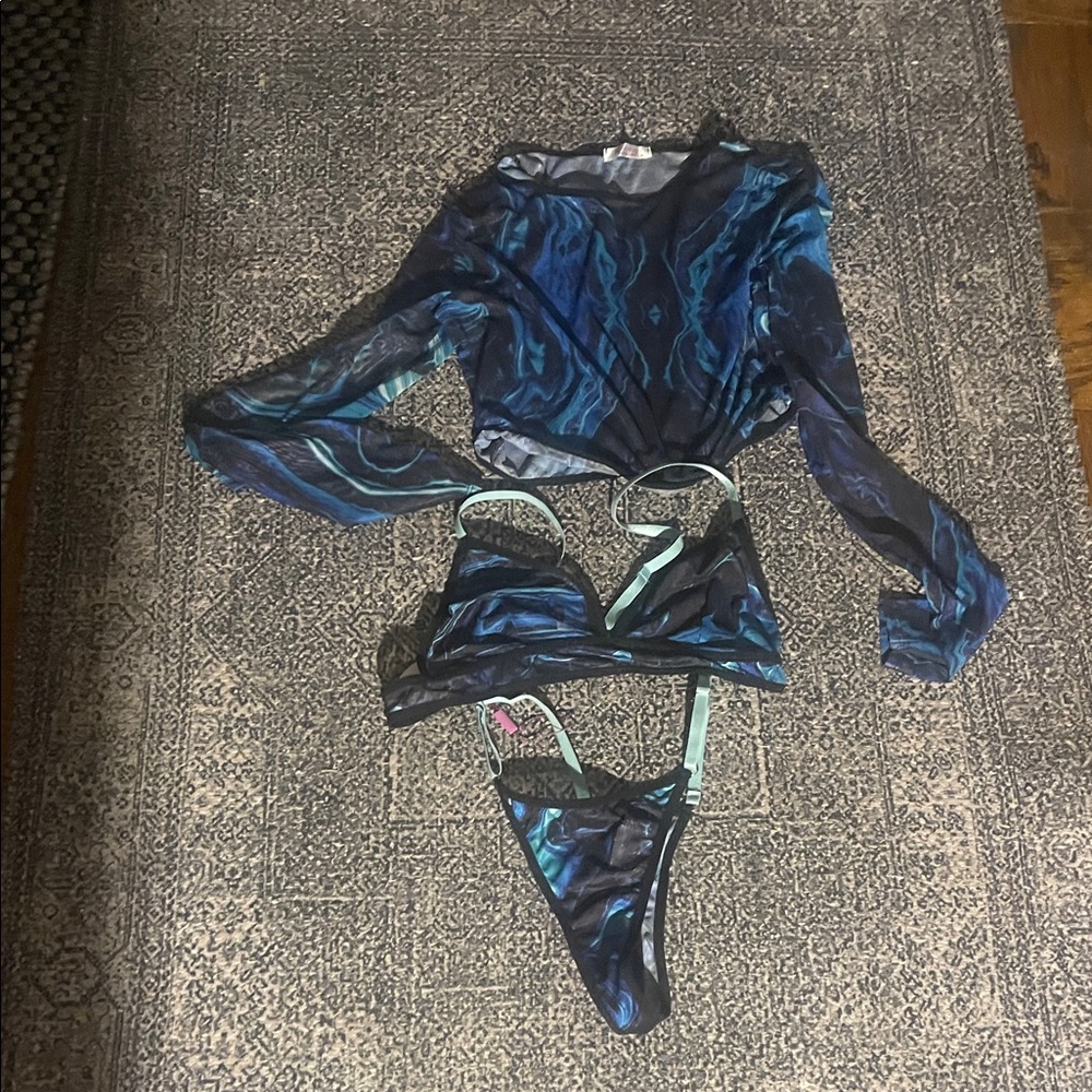 Vibrant Kids Matching Set in Blue and Black